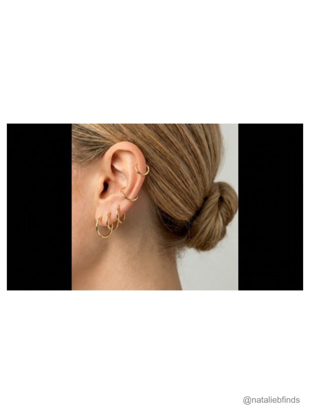 Huggie Hoop Earrings Set Hypoallergenic 316L Surgical Steel Small Gold Plated - Picture 6 of 6